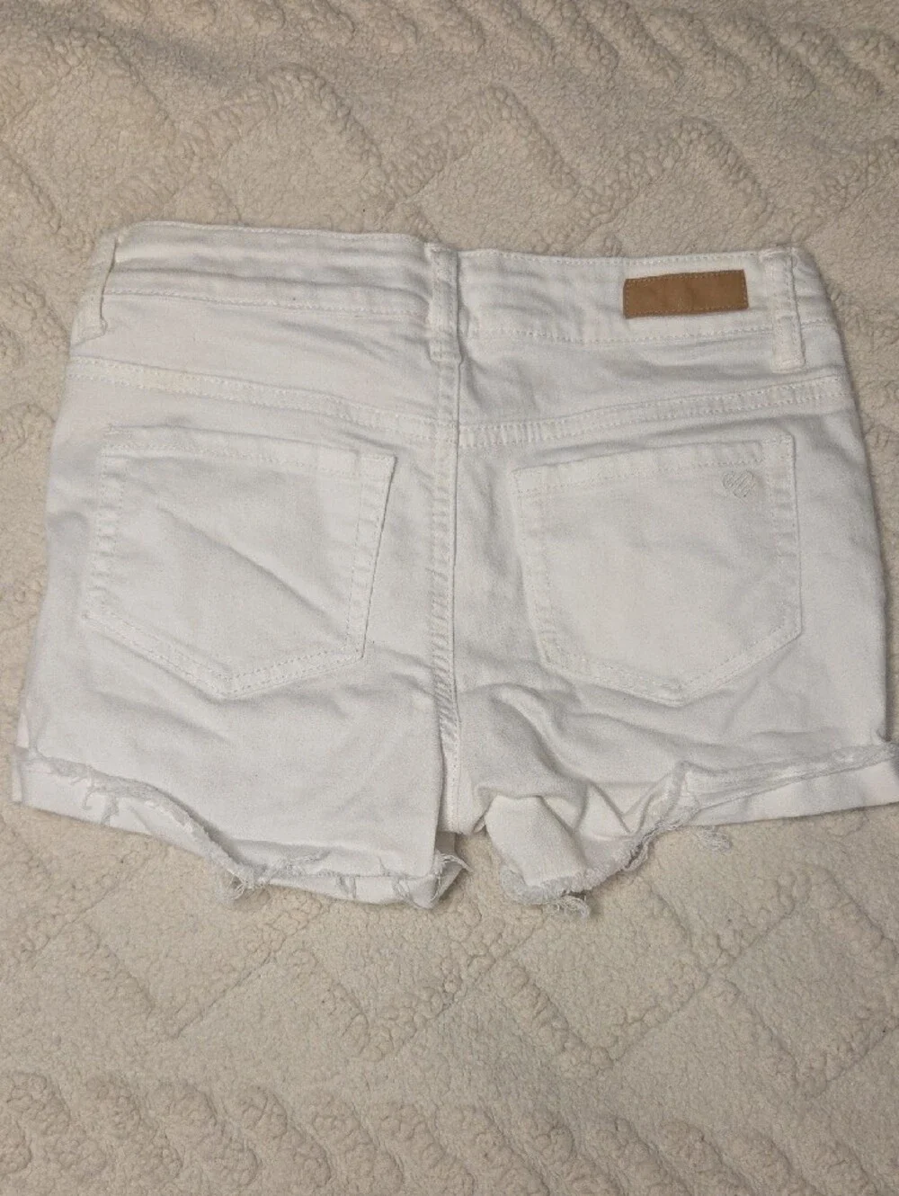 Justice White Distressed Girls' Denim Shorts